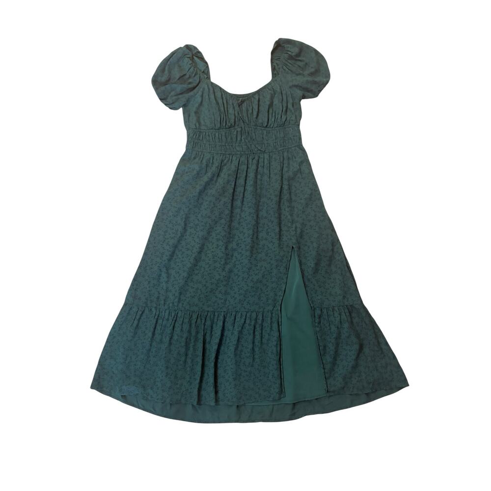 Hollister Green Milkmaid Midi Dress Cottage Feminine Peasant XL Shabby Chic - Picture 5 of 13